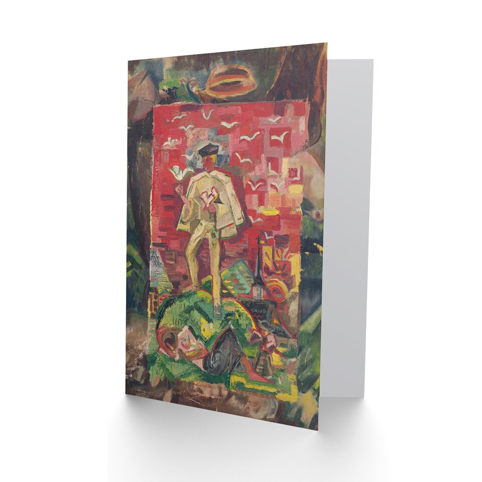 image 1 of Arnold Weisz Kubincan Art Card Man In Folk Costume Surreal