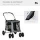 image 3 of PawHut One-click Foldable Pet Stroller w/ Mesh Windows, for Small Pets - Grey