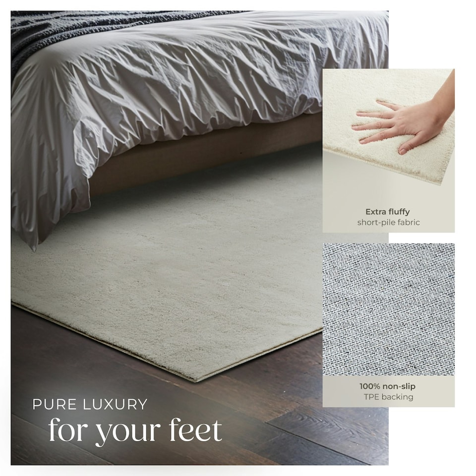 image 1 of Rug Zonelle - short pile and ultra-soft, rectangular or round Cream | 120 x 170 cm