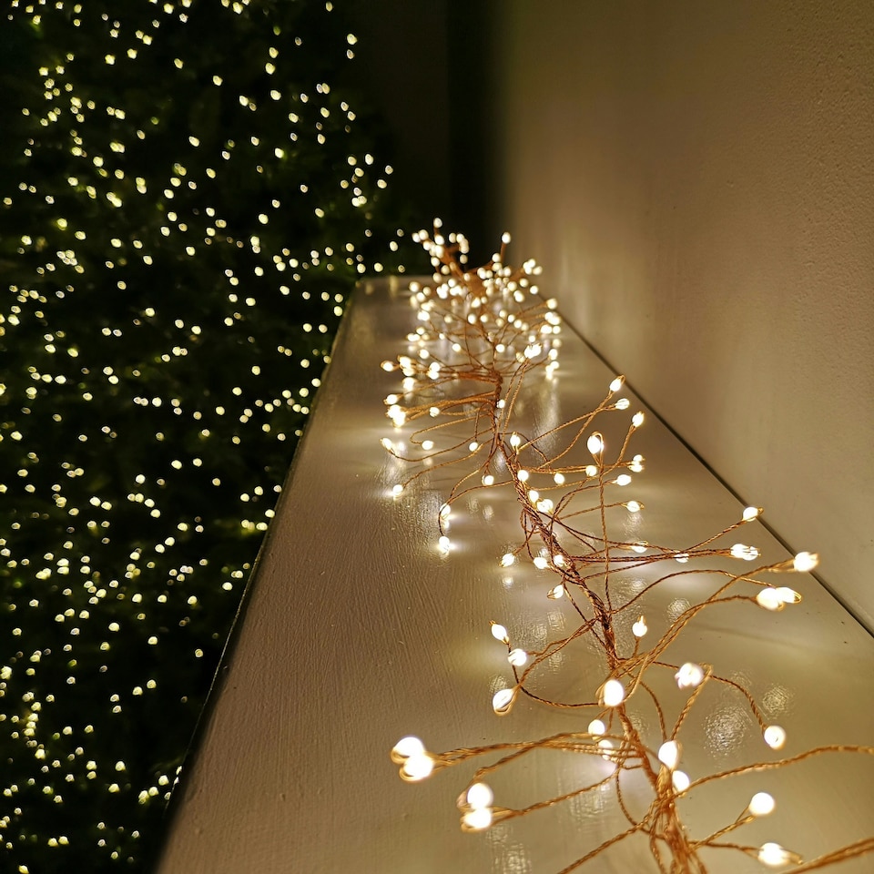 image 1 of 430 LED 2.7m Premier Christmas Outdoor 8 Function Gold Wire Lights Warm White