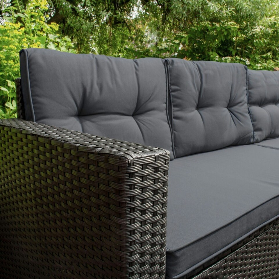 image 1 of Rattan Corner Set - Black