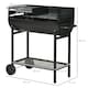 image 3 of Outsunny Trolley Portable Outdoor Charcoal Barbecue Grill Cart 2 Rolling Wheels Black