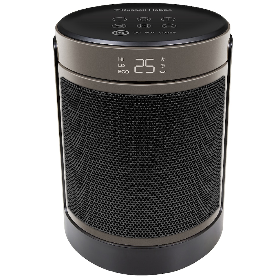 image 1 of Russell Hobbs RHCH2002G Space Heater in Black & Gold Round 1500W Portable Electric Heater