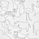 image 2 of Lines At The Zoo Wallpaper in Monochrome Multi