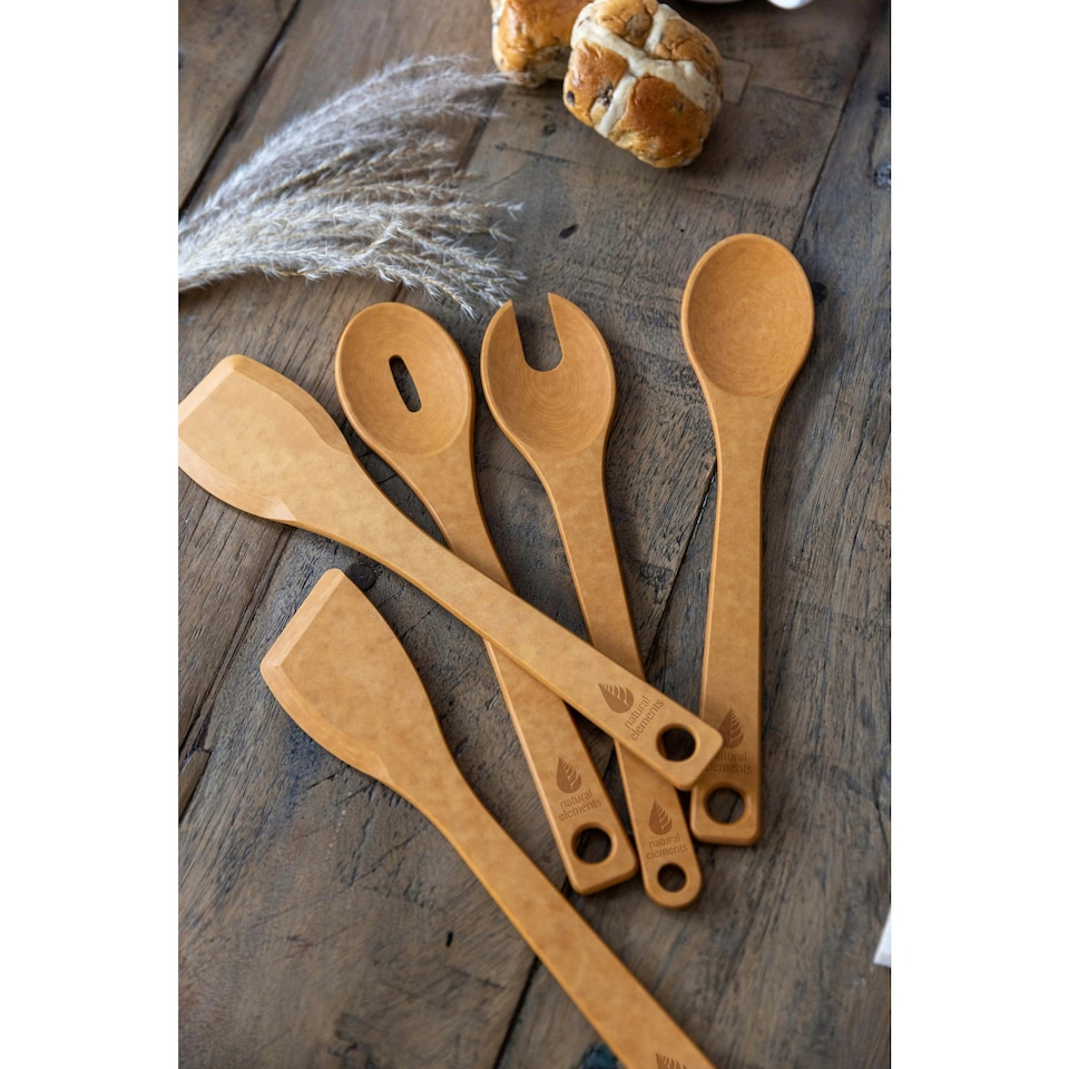 image 1 of Natural Elements Cooking Spoon Wood Fibre 29.5cm
