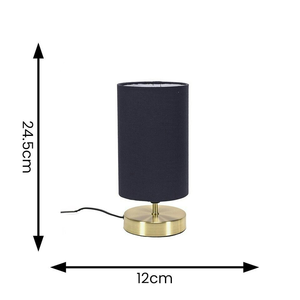 image 1 of ValueLights Francis Gold Touch Table Lamps Navy Shade Gold