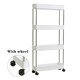 image 3 of Living and Home Plastic Storage Trolley Cart 4-Tier Rack - White