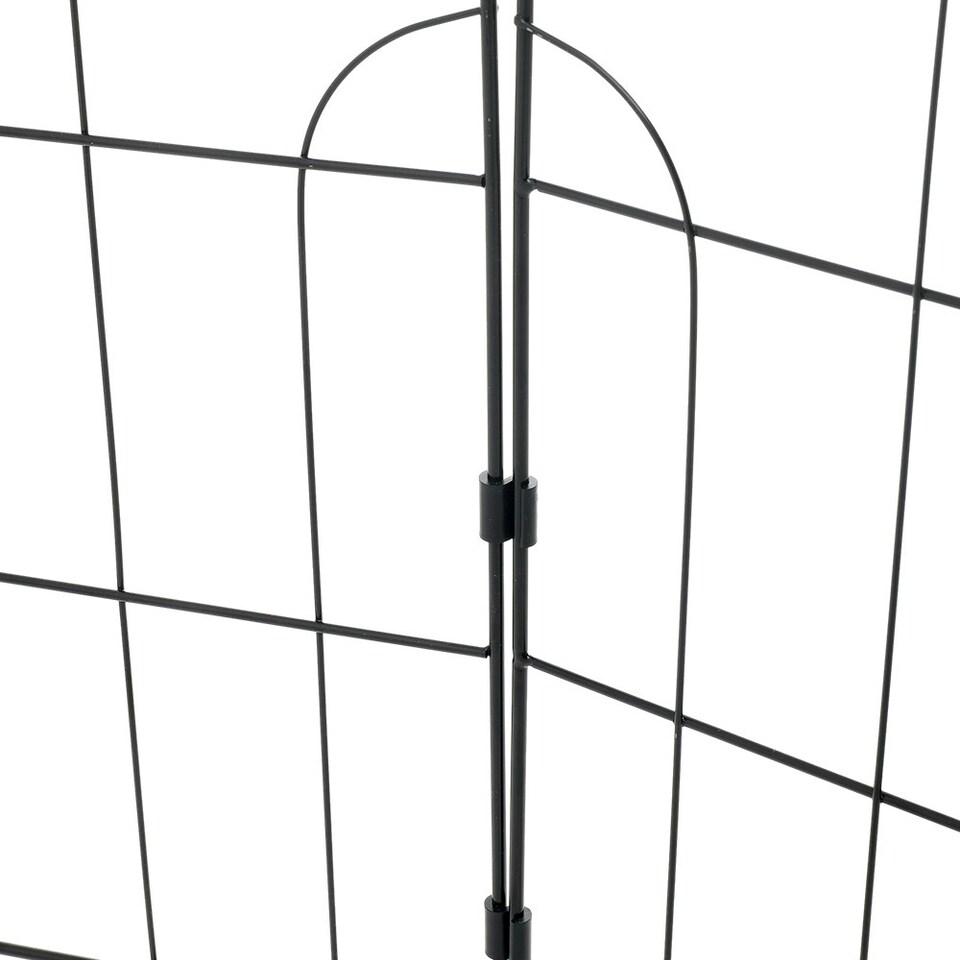 image 1 of Living and Home 10-Pcs Arched Top Iron Garden Fence Black