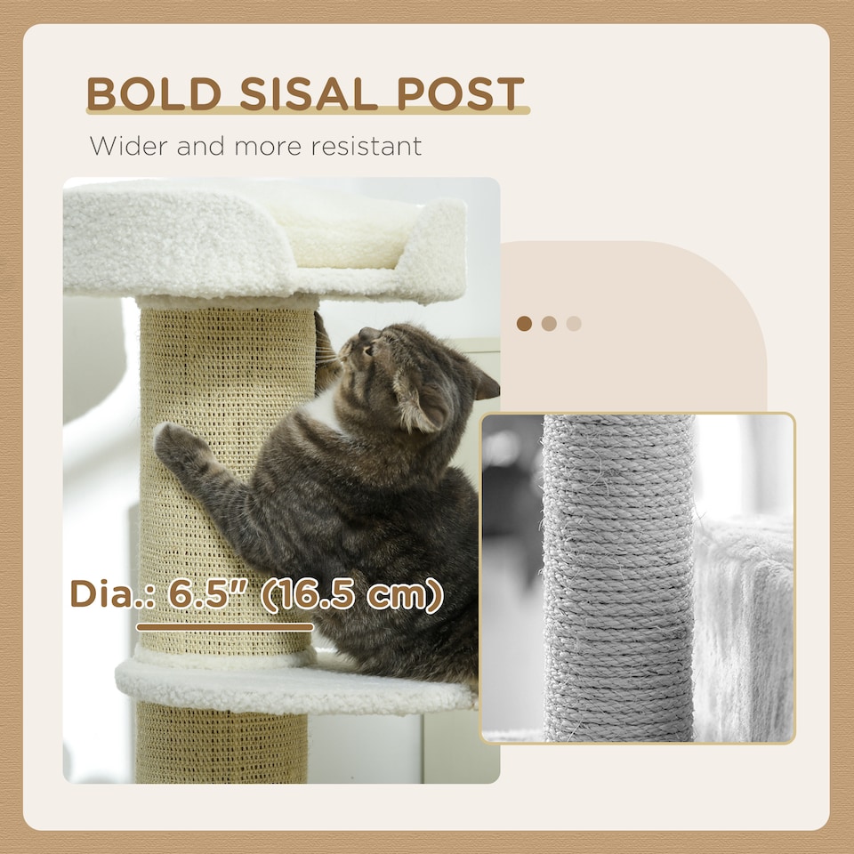 image 1 of PawHut 91cm Scratching Posts Cat Tree Activity Centre for Indoor Cats