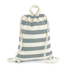 Westford Mill Ladies/Womens Nautical Gymsac - Natural/Grey - One Size | Cream | One Size