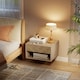 image 6 of HOMCOM Floating Nightstands Set of 2, Bedside Table w/ Drawer and Open Shelf | Brown | Natural wood finish | 37W x 32D x 21H cm