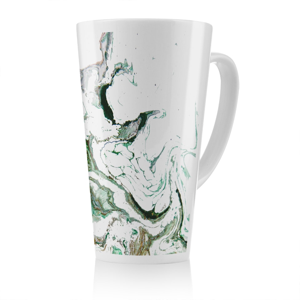 image 1 of Green Marble Latte Mug