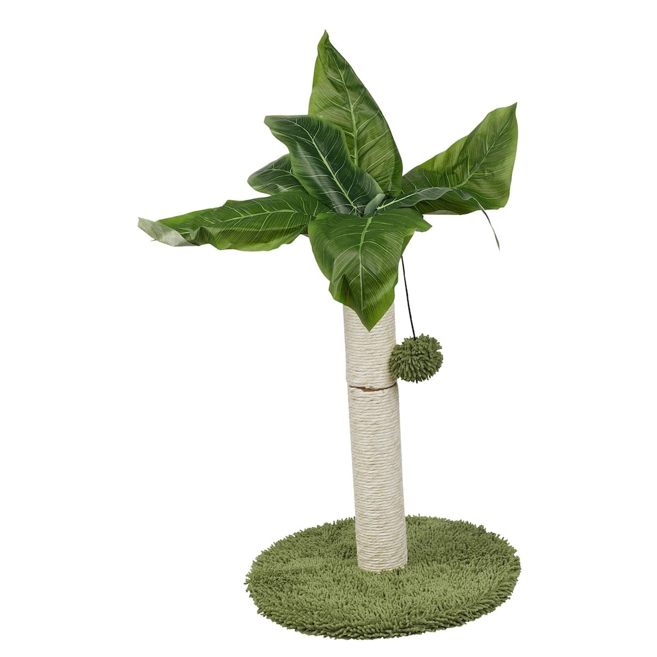 image 1 of Cat Scratch Tree On Stand With Hanging Ball Kitten Claws Scratcher Play Toy Mat