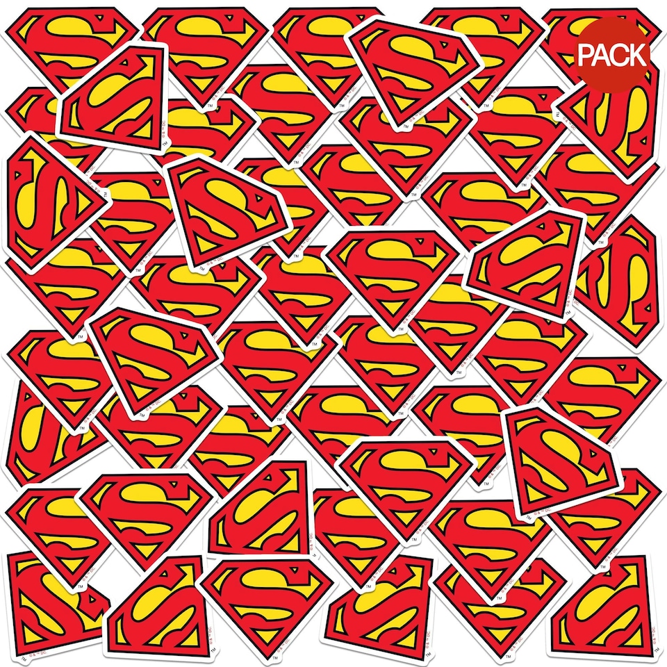 image 1 of Superman Logo Stickers (Pack of 100) - Multicoloured - One Size