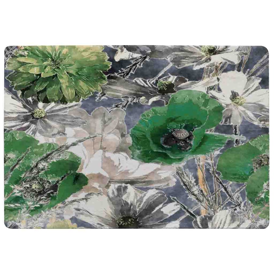 image 1 of Green Flowers Rug | Multi
