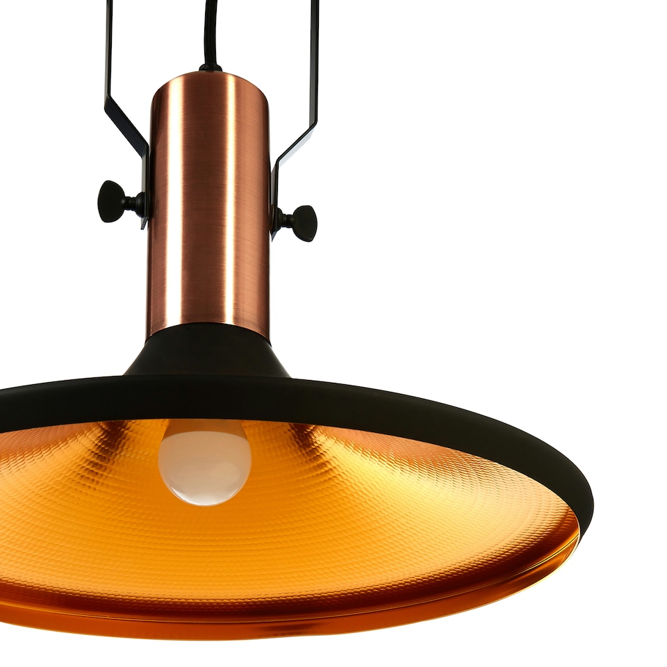 image 1 of Interiors by Premier Large Pendant Light in Black and Copper