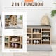 image 8 of HOMCOM Multi-Storage Shoe Rack 14 Compartments Cushion Moving Shelves Home Brown White