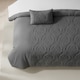 image 3 of Damask Velvet Border Duvet Cover Elegant Soft Touch Luxury Bedding | Grey | Single