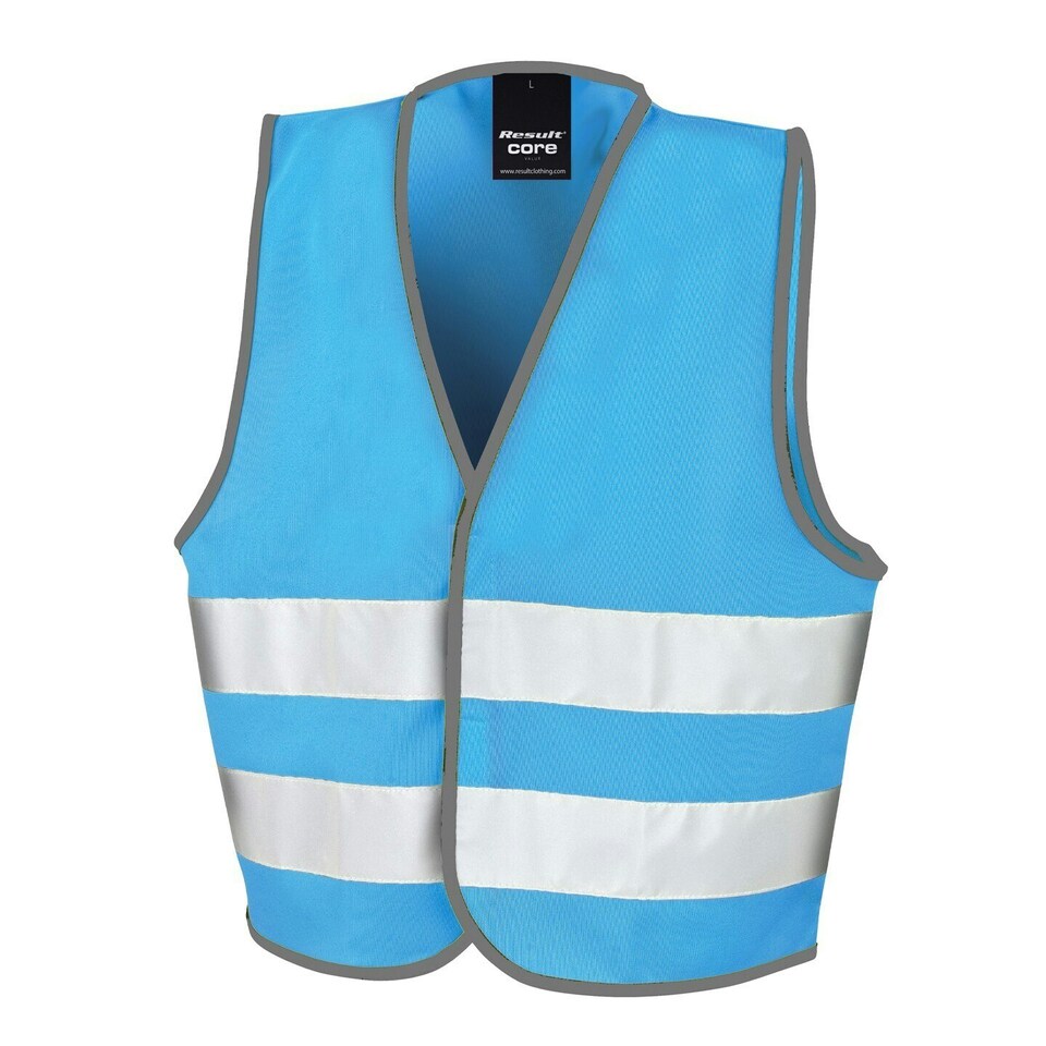 image 1 of SAFE-GUARD by Result Childrens/Kids Core Enhanced Hi-Vis Vest - Sky Blue - 4-6 Years