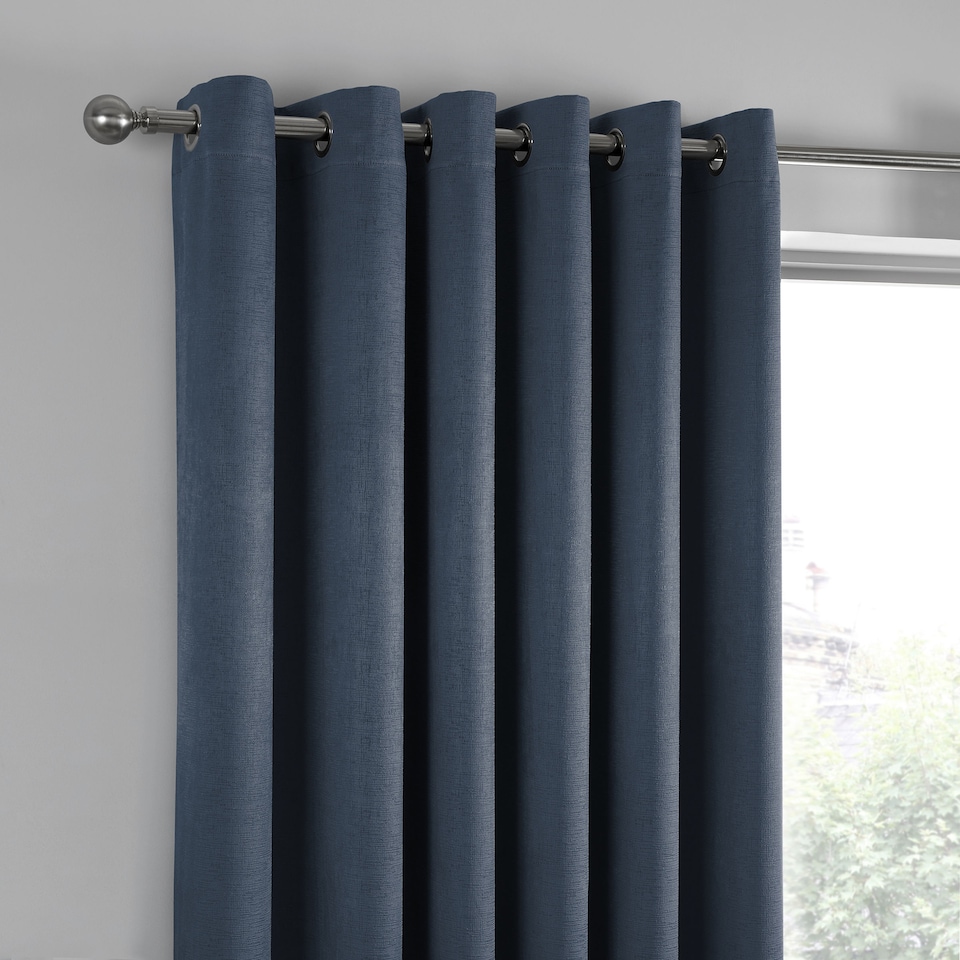 image 1 of Fusion Strata Eyelet Curtains Navy