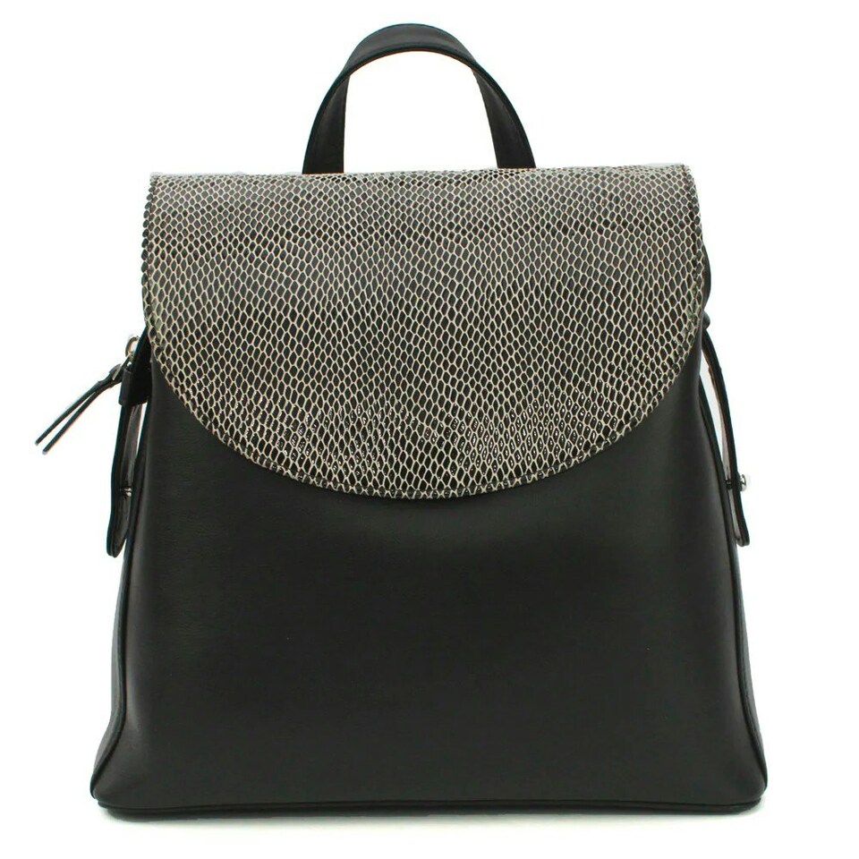 image 1 of Eastern Counties Leather Petra Snake Print Leather Backpack - Black - One Size