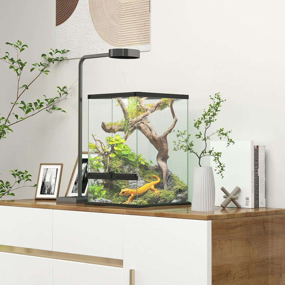 image 1 of PawHut Glass Reptile Terrarium, 40L Vivarium for Lizards, Frogs, Snakes, Turtles