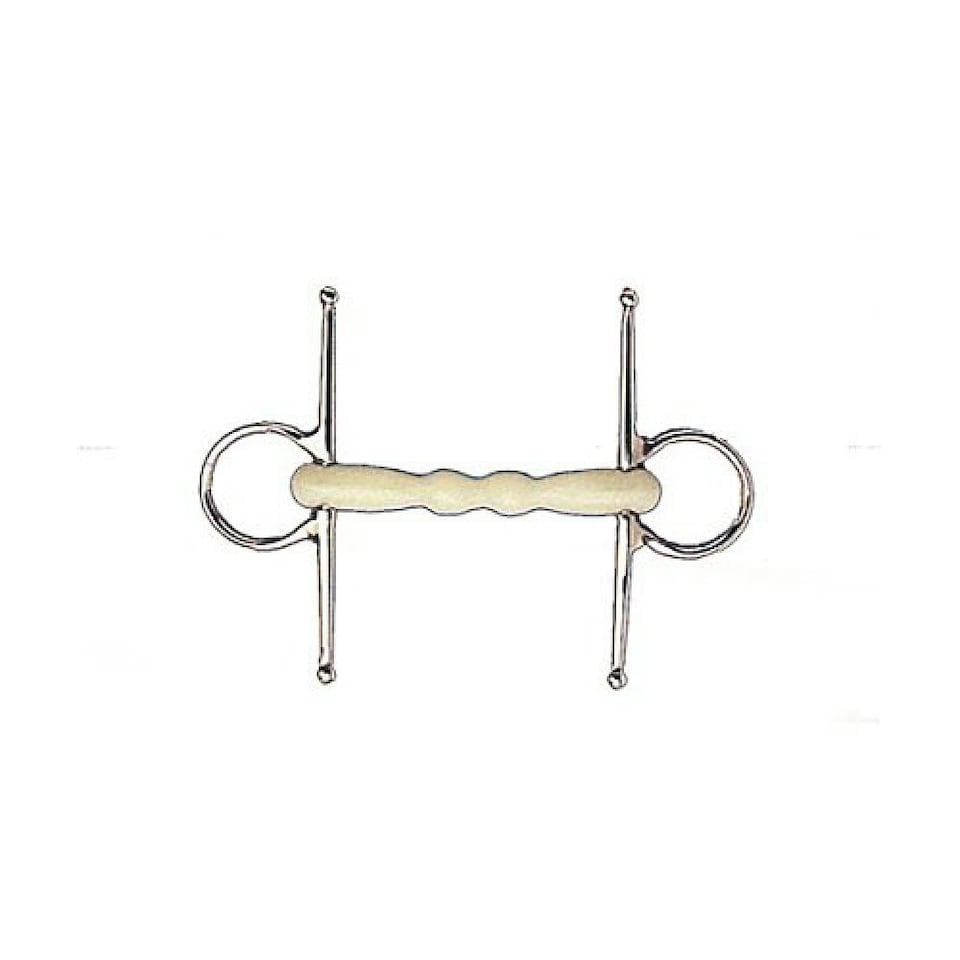 Lorina Flexi Mullen Mouth Full Cheek Snaffle - Silver/White - 5.5in