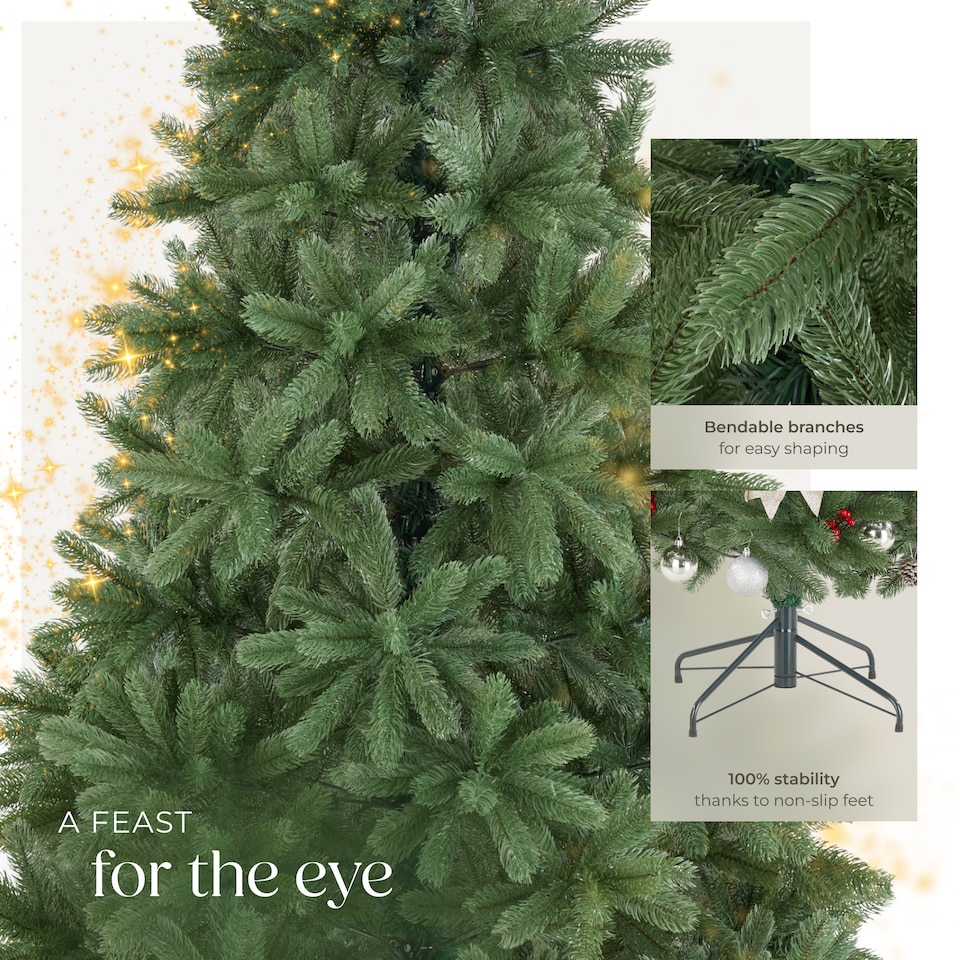 image 1 of Christmas Tree Prancer - artificial in green, injection moulded needles | Green | green | 7ft | 1