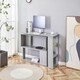 image 9 of Grey Office Desk L-shaped with Mobile Storage Drawer Unit Wooden Room Furniture Grey