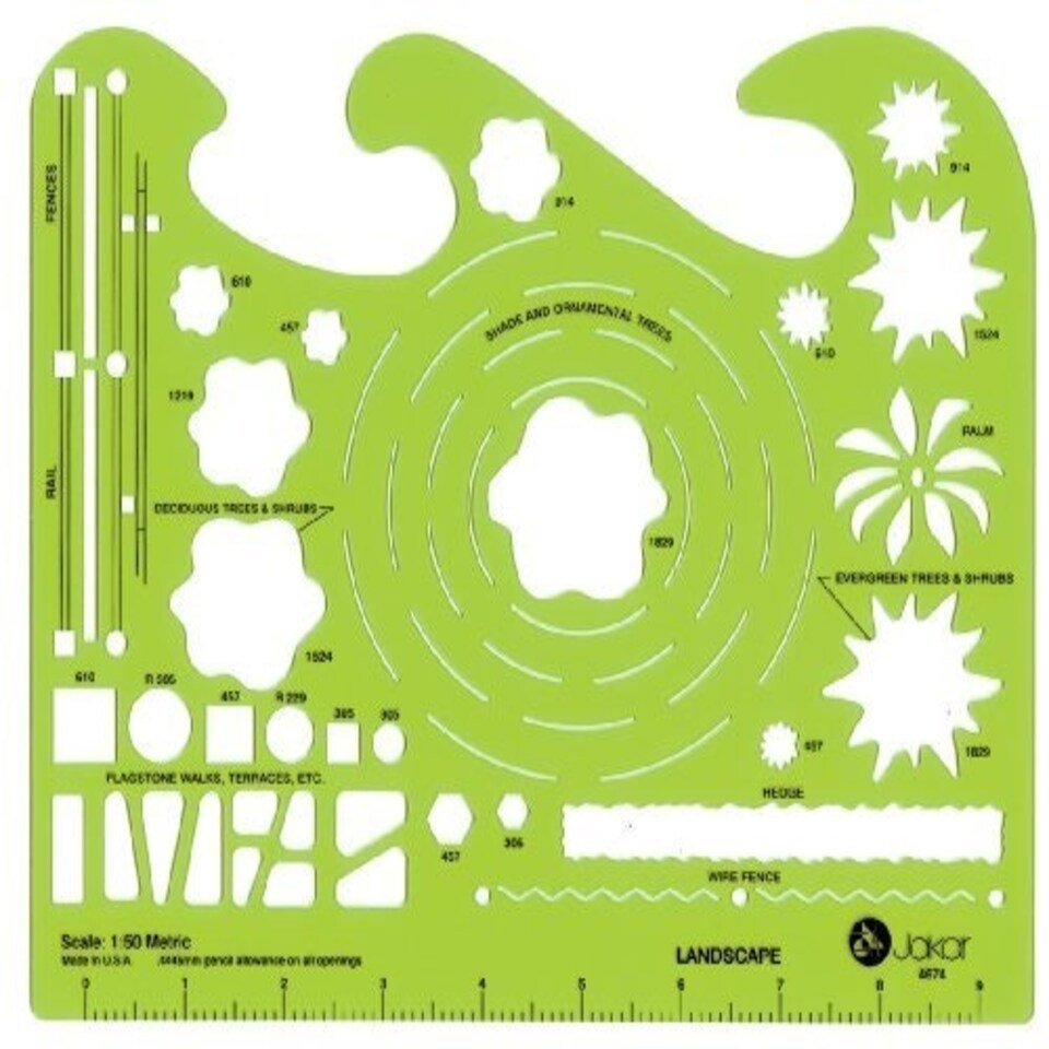 image 1 of Jakar Metric Templates - Landscape: Scale 1:50. 202x171mm (4674)