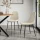 image 2 of Set Of 2 Maya Boucle Dining Chair Modern Padded Seat Metal Legs Kitchen White | Ivory White