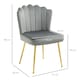 image 7 of HOMCOM Velvet-Feel Shell Accent Chair Home Bedroom Lounge Metal Legs Grey