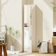image 2 of kleankin Tall Bathroom Cabinet with Mirror, High Gloss White | White | 162H x 32W x 28D cm