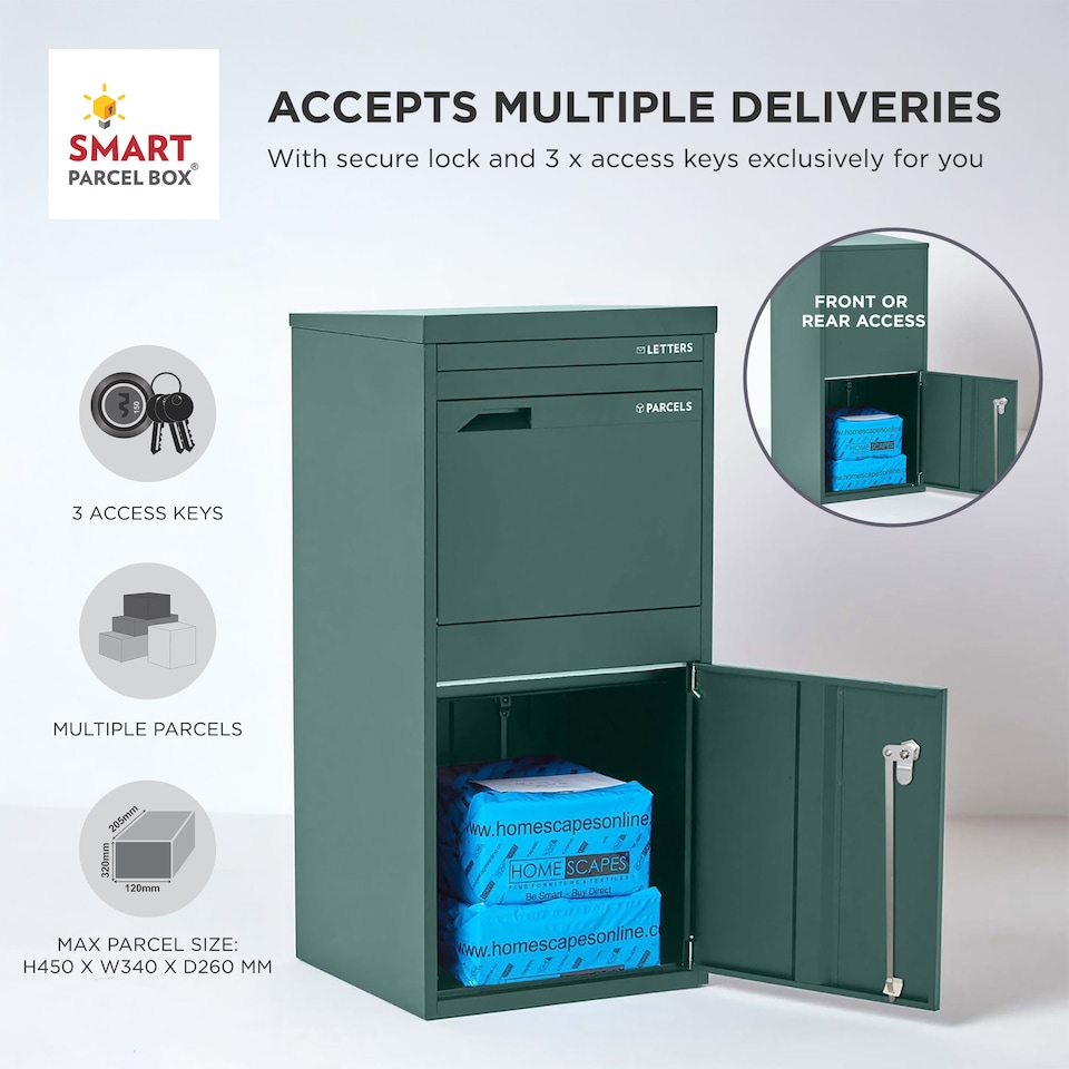 image 1 of SMART PARCEL BOX® Extra Large Front & Rear Access | Green | 1