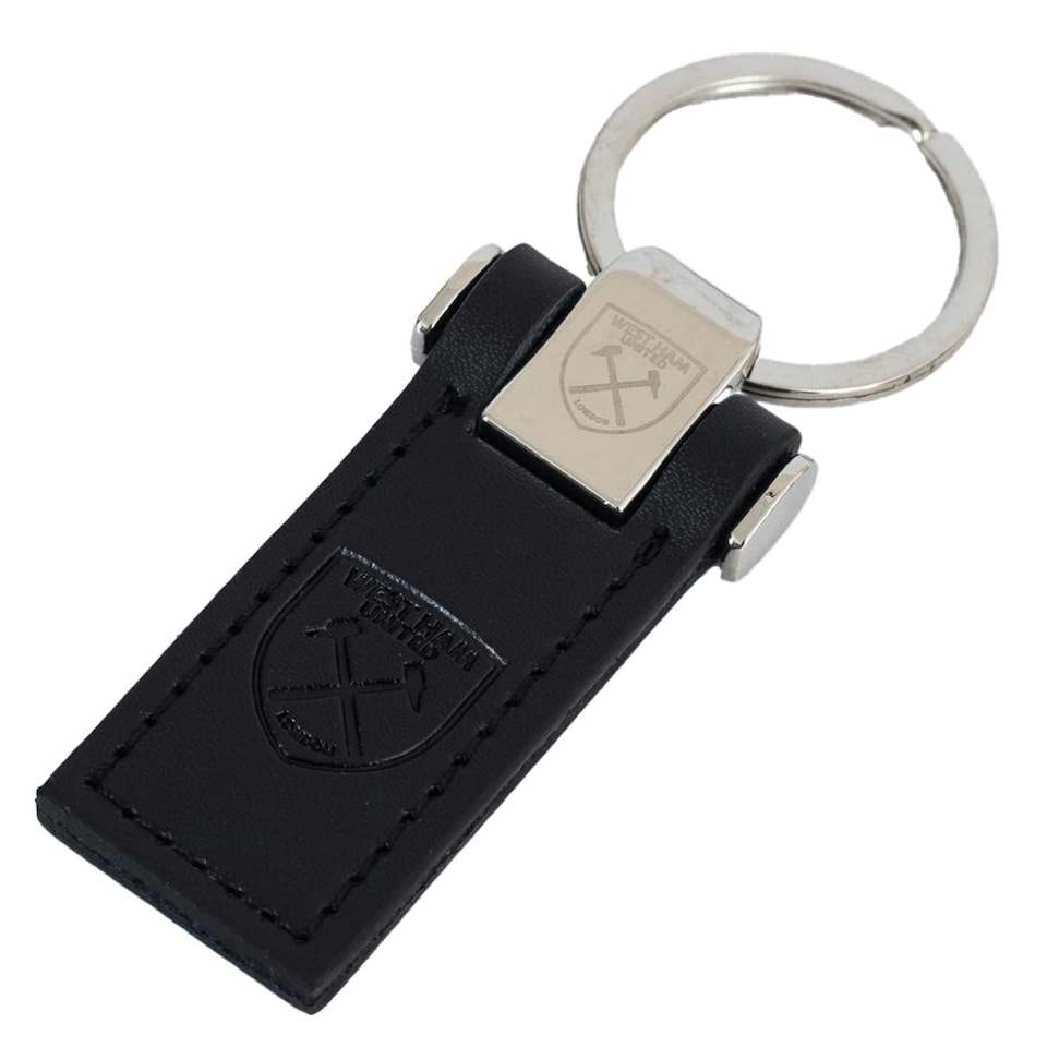 image 1 of West Ham United FC Leather Keyring - Black - One Size