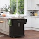 image 7 of HOMCOM Rolling Kitchen Cart Storage Trolley with Drawer Towel Rail Steel Black