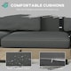 image 4 of Outsunny HDPE Garden Furniture Sets with Cushions,Table, L-Shaped Sofa