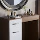 image 2 of Vida Designs Hulio 3 Drawer Dressing Table High Gloss Vanity Makeup Desk, Walnut & White