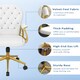 image 5 of Vinsetto Home Office Chair Button Tufted Desk Chair with Swivel Wheels White