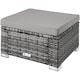 image 1 of Footstool Bitonto - durable, UV-resistant polyrattan chair, 53 x 53 x 26 cm | Grey | grey | One Size | 1