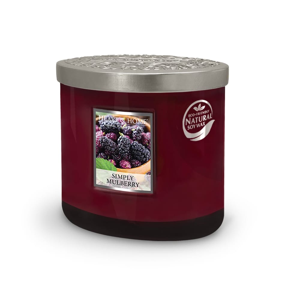 image 1 of Twin Wick Ellipse Soy Wax Candle - Simply Mulberry