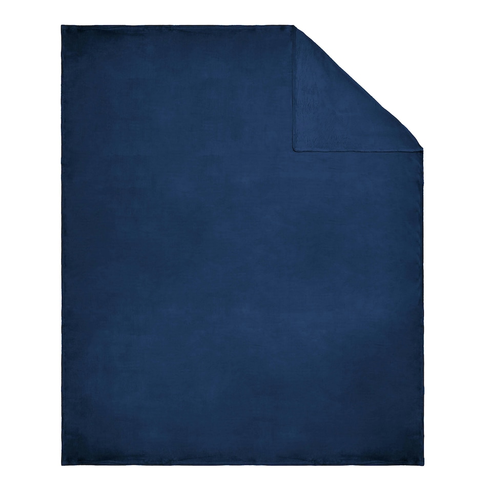 image 1 of BHS Microfleece Throw, Navy | Blue | Navy | 1