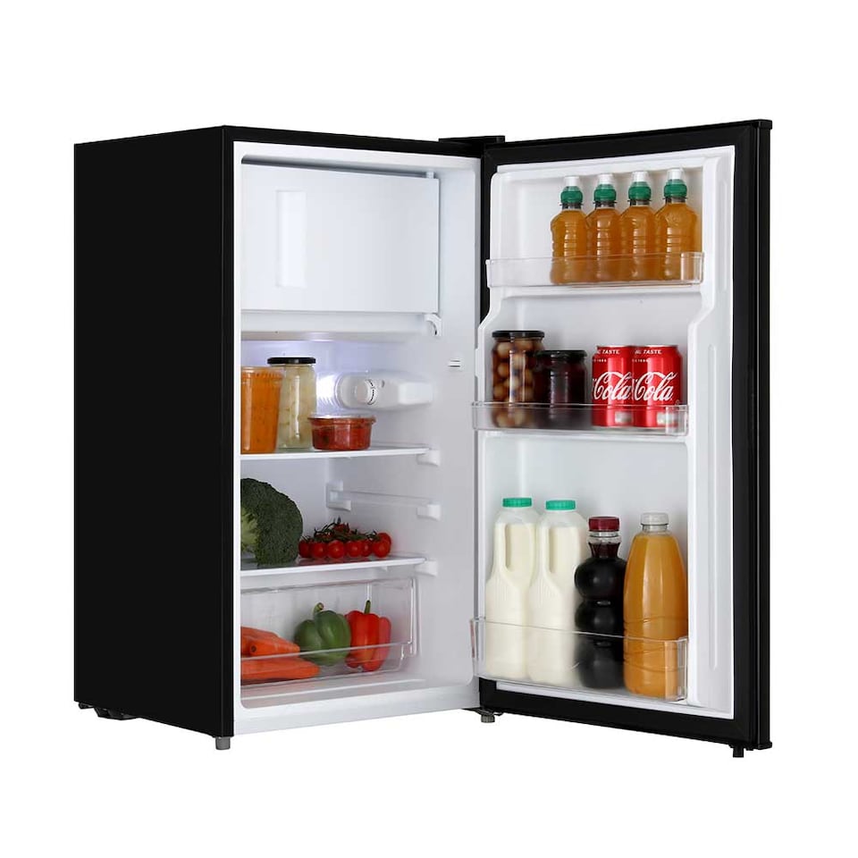image 1 of Cookology UCIB80 Under Counter Freestanding Fridge in Black - 80 Litre Capacity - Adjustable Temperature Control & Legs - Reversible Door and Ice Box