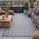 image 8 of Homescapes Outdoor Rug Luxury Waterproof Reversible Recycled, For Garden & Patio, Zoe Geometric Design | Grey | Grey and White