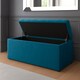 image 2 of 137cm SD Ottoman Storage Box, Emerald Green Velvet Upholstered Chesterfield Storage Ottoman Box
