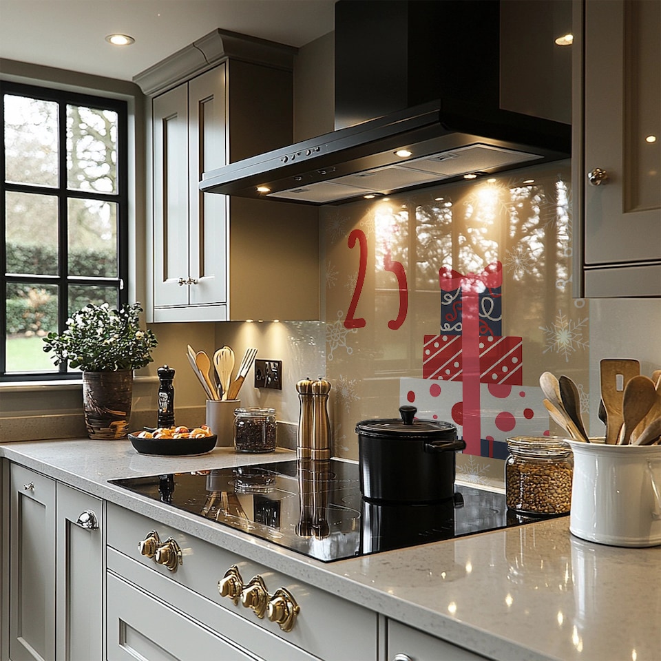 image 1 of Advent Calendar 25 Days Of Christmas Dining Splash Back | White