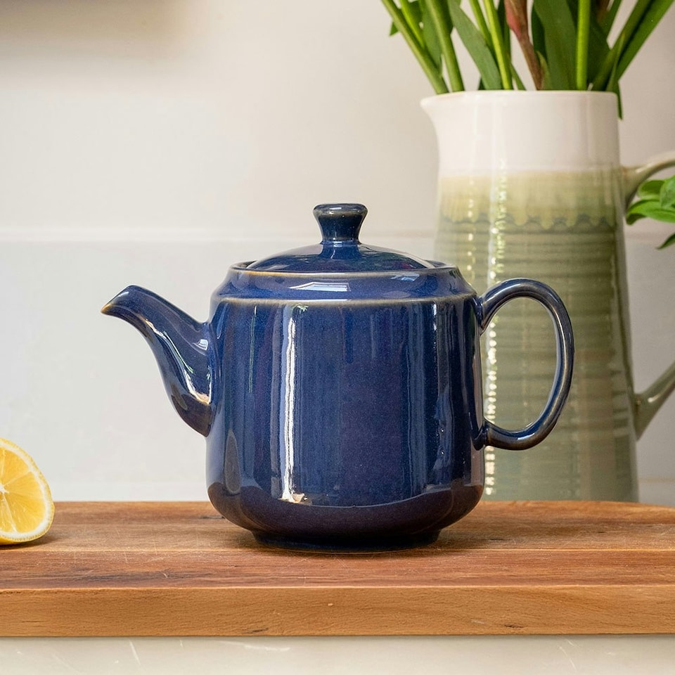 image 1 of Scandi Home 1L Frederiksberg Navy Blue Teapot with Stainless Steel Infuser