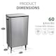 image 2 of 60L Dual Compartment Waste Bin Kitchen Rubbish Waste Separation Pedal Bin with 2 Compartments, Black | Silver