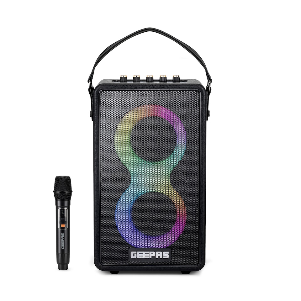 image 1 of GEEPAS Karaoke Machine RGB Lights Bluetooth Speaker With Mic Black