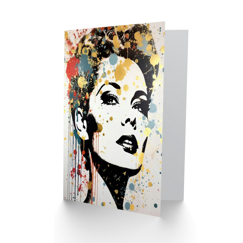 image 1 of Gold Female Retro Glamour Wife Birthday Card